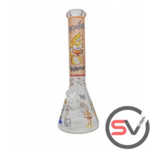 RICK AND MORTY SQUANCHY GLASS BEAKER With ICE CATCHER 14inch